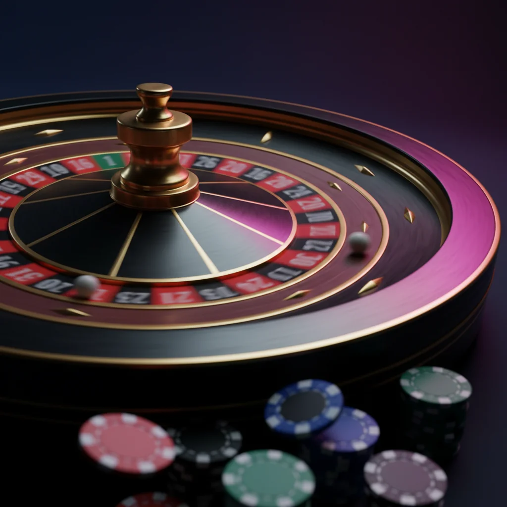 Ρουλέτα κοντινό πλάνο με πολύχρωμες μάρκες