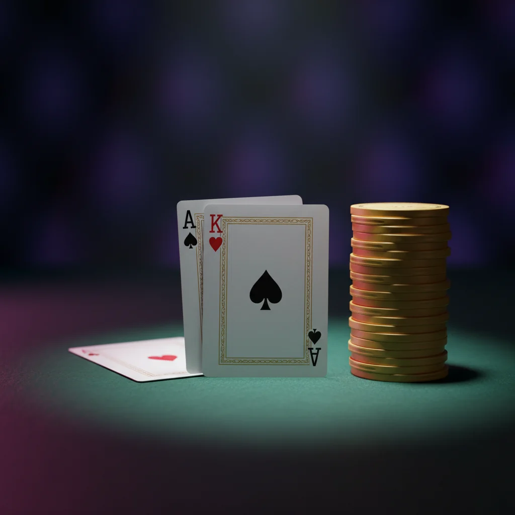 Τράπουλα Άσσος-Ρήγας και στοίβα χρυσών μαρκών